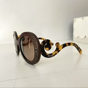 Round Reflective Prada Sunglasses